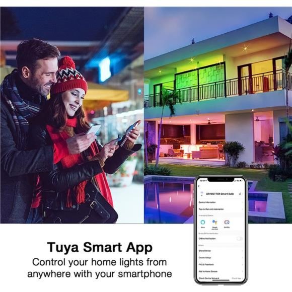 Smart Light Bulbs, RGBCW Wi-Fi Color Changing Led Bulbs Compatible with Alexa - Picture 4 of 6